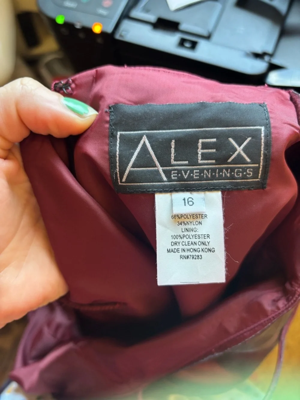 Y2K Wine Red Witchy Vampy Whimsigoth Full Length Formal Prom Dress Size XL - Picture 7 of 16